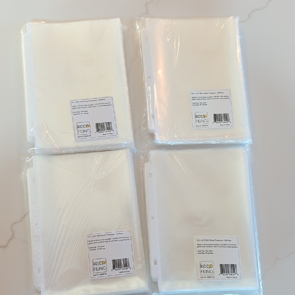 Keep Filing Mini Sheet Protectors 50/Pack, Clear, 5.5 X 8.5 Inches
